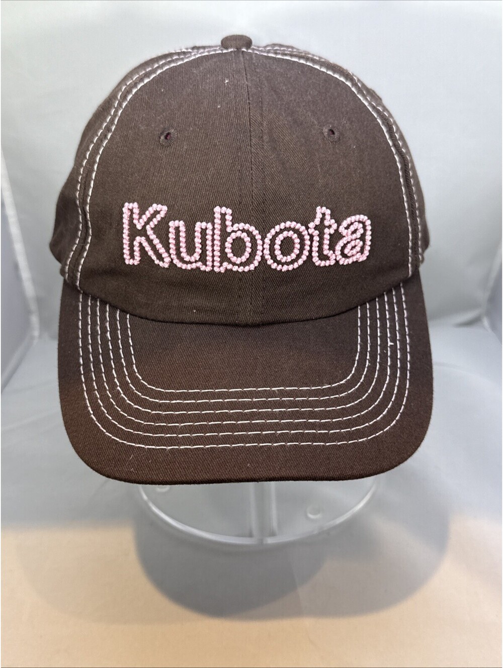 Kubota Tractor Hat Cap Brown Pink Swirl  Embroidery K-Products Women's